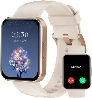 RUIMEN Smartwatch Uomo Donna Chiamate e WhatsApp Orologio Intelligente Pedometro Frequenza Cardiaca Monitor Wrist Saturometro
