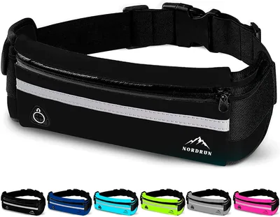 Nordrun® Bolsa para la Cintura Ajustable y Resistente al Agua para Todos los Teléfonos | Cinturón Deportivo para Mujeres y Hombres | Cinturón para Móvil