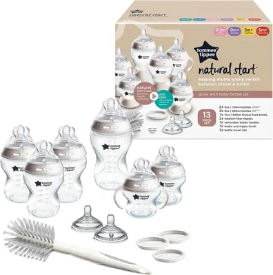 Set de Biberones Tommee Tippee Natural Start con Tetinas Tipo Pecho, 12 Piezas