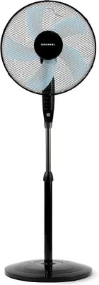 Ventilador de pie Grunkel 50 W - Diámetro 40 cm con 3 velocidades y 5 aspas, ajustable en altura hasta 118 cm. Cabeza inclinable, A