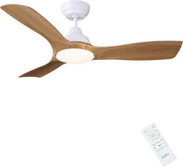 Ventilateur CJOY avec Lumières et Télécommande, Ventilateur de Plafond 42 Pouces 3 Lames en ABS Bois, Réversible Silencieux Dimmable