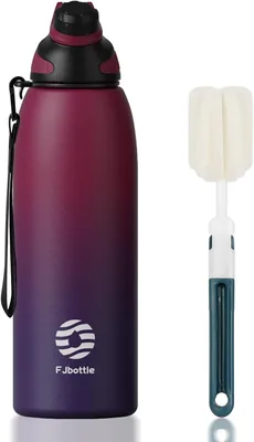 Bouteille d'eau isolée Fjbottle avec couvercle magnétique - 400 ml / 600 ml / 800 ml / 1 L / 1.5 L - Étanche, sans BPA en acier inoxydable