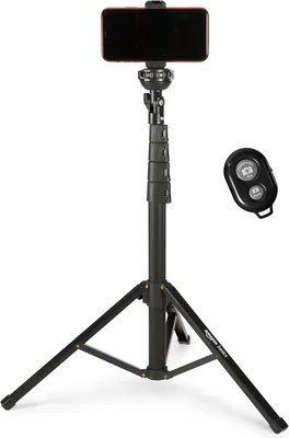 Amazon Basics Extendable Telefonstånd och Selfie Stick 64.0in med Wirelös Fernkontrol, Svart - Best Price