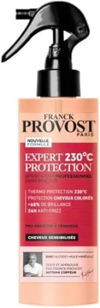 Franck Provost Protection Professionnelle 4-en-1 Sans Rinçage pour Cheveux à Haute Température, 190 ml - Meilleures Affaires