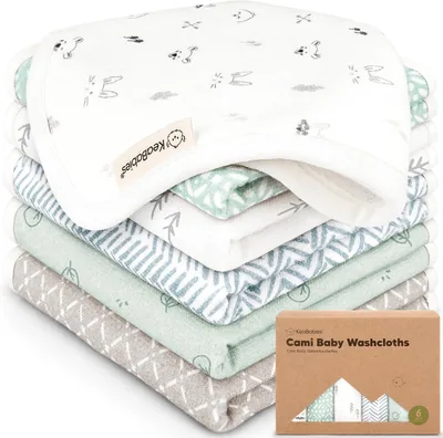 6pk Newborn Baby Cotton Wipes - Organic Soft Muslin Towels for Infants