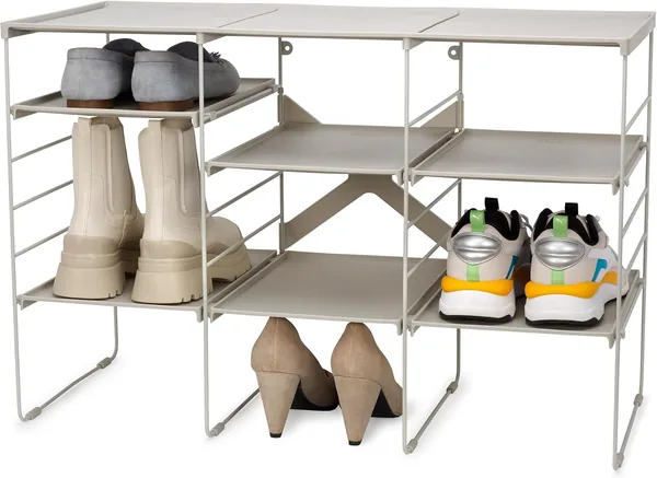 Joseph Joseph Level Adjustable Shoe Rack, Triple Tier, Stores 12 Pairs