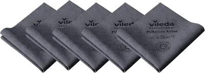 Toallas de Microfibra PurMicro Active Vileda Profesional, Gris, 5 Unidades