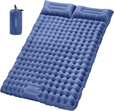 ERWEY Lying Pad Self Inflating 2 Person 200x135cm Ultralight Camping Mat Inflatable Air Mattress Sleeping Mat med Fotpumpa - Best Deal