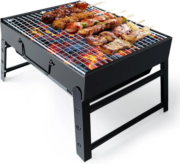 BBQ Barbecue Grill, Portable Foldable Charcoal Grill for Outdoor