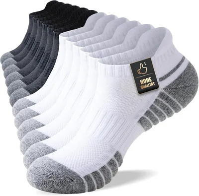 SockWaddles Heren Ankle Sokken, Sport Sokken voor Vrouwen, 6 Paar Ankel Sokken, Katoen Ademend Atletisch Gepolsterd Anti-Slip Kort