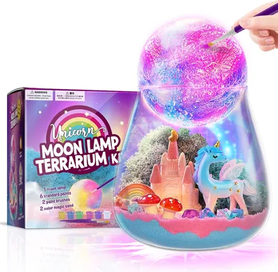 Unicorn Terrarium Kit - Light Up Craft with DIY Moon Lamp - 30% Off