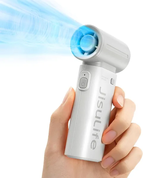JISULIFE Portable Handheld Fan, Mini USB Rechargeable [18H Max Cooling Time]