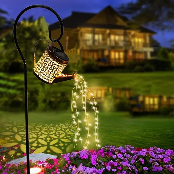 ZKLiLi Solar Watering Can with Cascading Lights Garden Decorative