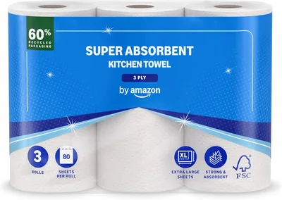by Super Absorbent Kitchen Towels 3 Rolls Best Deal