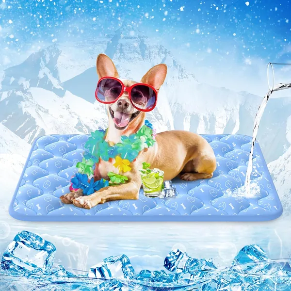 Rywell Hondenhut, 50 x 75 cm Dikker Koelmat voor Hond, Waterdicht Interieur en Endothermisch Kleurveranderende Arc-Chill Koeling