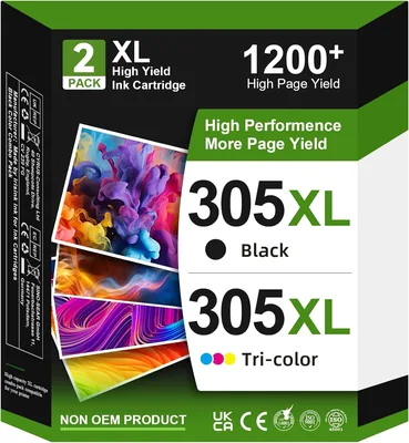 Cartouches de remplacement 305XL pour HP 305 XL Noir et Couleur