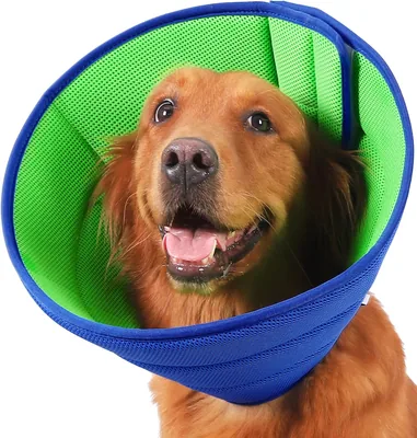 Ademende beschermende halsband voor hond tegen likken, verstelbare halsband voor herstel van hond, comfortabel