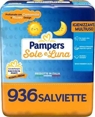 Pampers Sun e Luna Vape, Profumate con Camomilla e Nuovo Design, 936 Disinfettanti