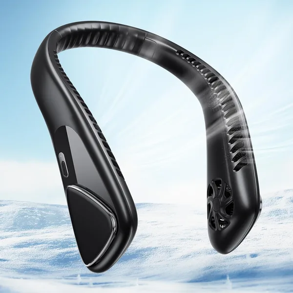 Jialexin Halbfestes Nackenfan, 6000 mAh, 3 Geschwindigkeiten, bloses Design für Sport und Reisen - Best Deal