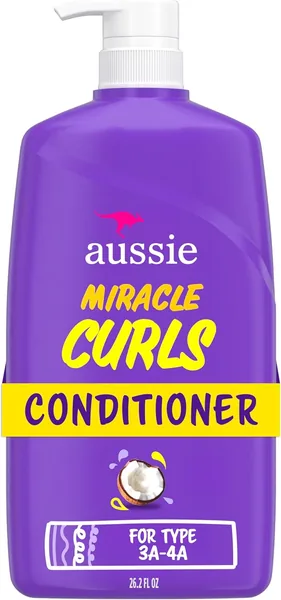 Aussie Miracle Curls Conditioner with Coconut Oil, Paraben Free, 26.2 oz