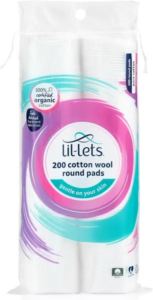 Lil-Lets Cotton Wool Round Pads, 200 Count