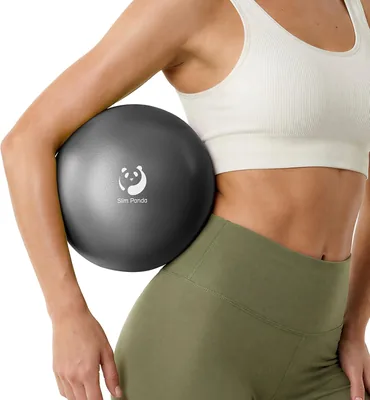 Slim Panda Pilatesbal Klein, 23cm Anti-slip Fitnessbal met Inflateerbare Strook, Zacht Yoga Bal voor Oefeningen voor Ouderen