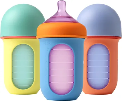 Boon Nursh Reusable Baby Bottle Collapsible Silicone Design