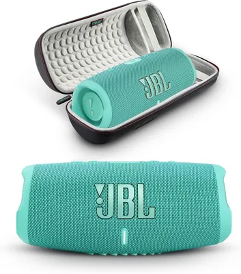 JBL Charge 5 Teal Portable Speaker with Travel Case