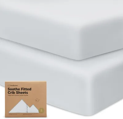 2-Pack Organic Crib Sheets, Neutral Baby Bedding