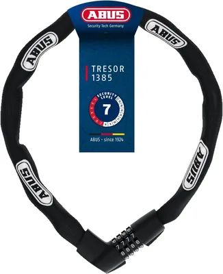 ABUS Kettle Lock Tresor 1385, 85 cm, Orange | Cykelkyll med 4-digit kombinationslock, 7 mm fjärdig ketting och hållbar numer