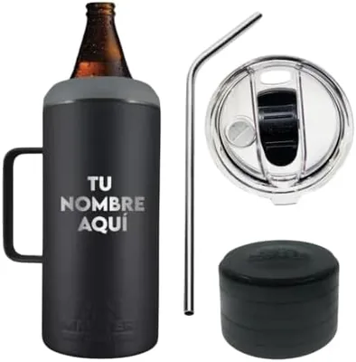 Soporte Porta Caguama Personalizado Laser 1.2lt/40oz con Logo y Nombre (Negro) - Mejor Oferta
