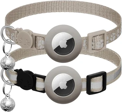 Airtag Kattehalsband met Veiligheidsklikker en Bel Apple Airtag Reflecterend Aanpasbaar 17.8-30.5cm voor Meisjes Jongens Katten Huisdierbenodigdheden
