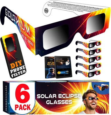 Galaxium 6/12/25/50/100 Pack Solar Eclipse Glasses 2026 ISO 12312-2 Certified | Approved Sun Eclipse