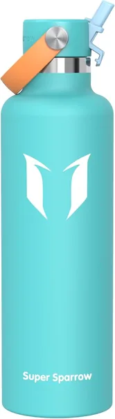 Super Sparrow Wasserflasche aus Edelstahl, Ultra-Leichter Thermosbecher, 350 ml, 500 ml, 750 ml, 1 L, Standard Strohhalmdeckel