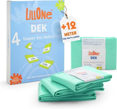 LillOne Refyller för Nappypylor Korbell Classic 16 Liter och Litter Champ - Ökonomisk Paket med 4 Refyller