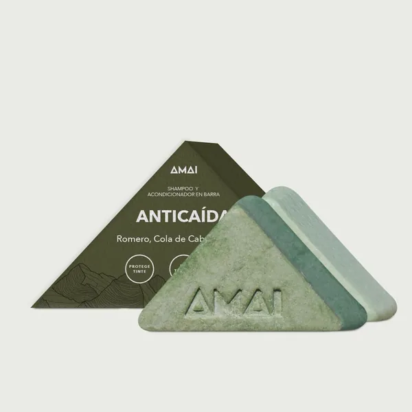 Shampoo y Acondicionador en Barra AMAI Natural - Anti Caída, Fortalece Raíces y Estimula Crecimiento con Romero y Jengibre - Mejor Precio