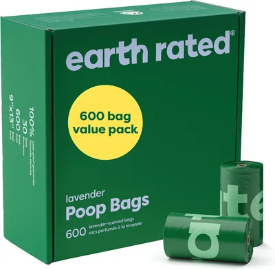 Earth Rated Hundekotbeutel Wertpackung, wasserdicht und extra dick für große und kleine Hunde, Nachfüllrollen, Lavendel