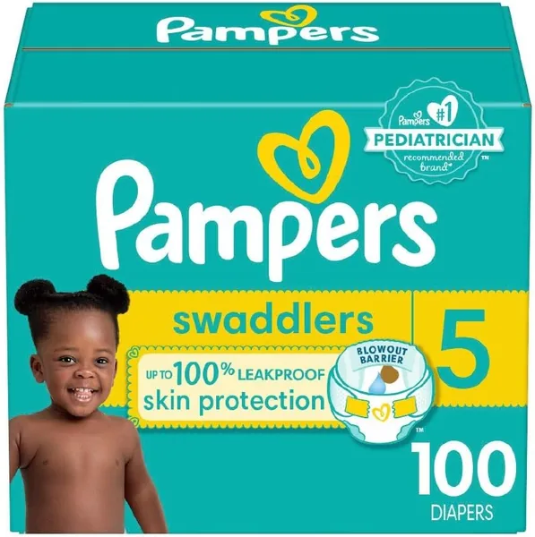 Pampers Diapers Size 5 (12.25+ kg), 100 Count