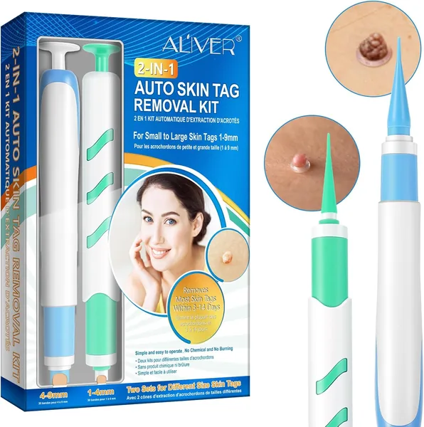 Pen de retrait de taches, ensemble de 2 tailles, efficace, sans douleur, facile et sûr pour les verrues de 1 à 9mm