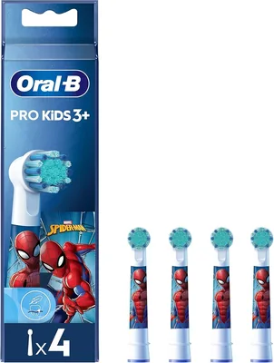 Oral-B Kids Końcówki do Szczoteczki Elektrycznej z Postaciami Spider-Mana, 4 sztuki