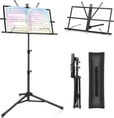 Soporte Musical New Bee 2 en 1 Ajustable | Soporte de Escritorio Portátil para Partituras