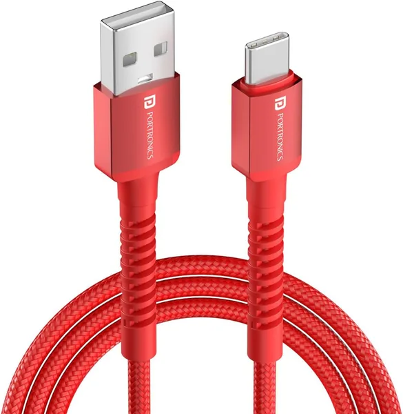 Portronics Konnect X 60W 6A USB-A to Type C Fast Charging Cable With WARP/DASH/VOOC/SuperVOOC/FLASH Charging Support, Compatible with OnePlus, Oppo, iPhone 15 & other Type C Smartp