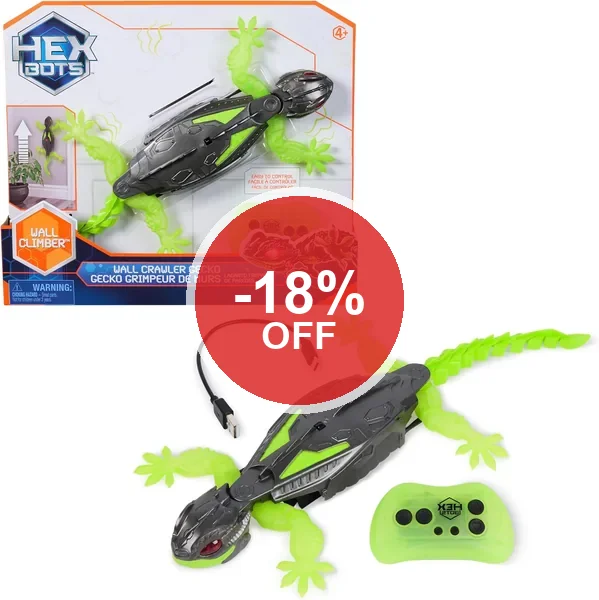 Hex Bots Gecko: Giocattolo Interattivo a Controllo Remoto, Ricaricabile USB, Per Pareti e Pavimenti, per Ragazzi e Ragazze - 18% di Sconto