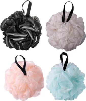 SKY-TOUCH 4PCS Bath Sponge: Soft Scrubber Set for Women