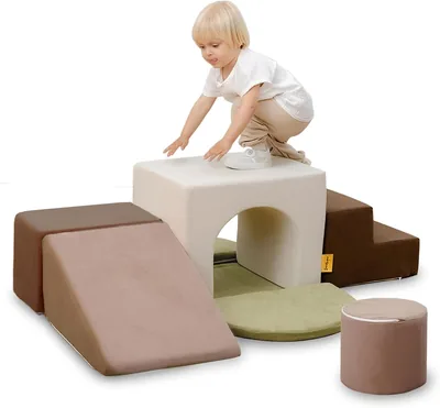 BanaSuper Schuim Klimblokken voor Kinderen, Babyzacht Klimmer, Speelset, Indoor Obstakelbaan van Schuim voor Kleuters, Mo