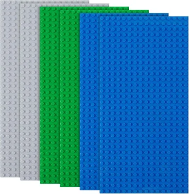 HOTUT Klasyczne płyty podstawowe, 6 szt., prostokątne, 16 x 32 cm, podstawa do budowania, 12,9 x 25,6 cm, w 100% kompatybilna ze