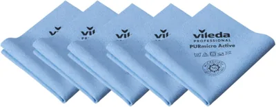 Vileda Profesional, PurMicro Activo, Azul, Microfibra de Alto Rendimiento, Recubrimiento PUR, Superficies Lisas, Acero Inoxidable. Mejor Oferta