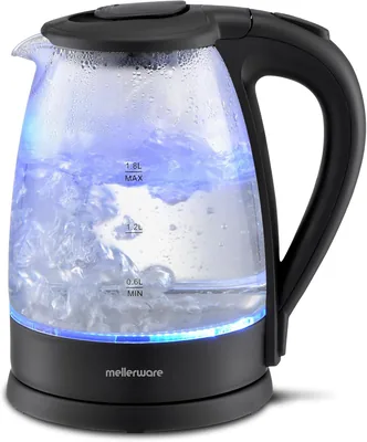 Mellerware Kettle Cordless Glass Black 1.8L 2200W Storm - 33% Off