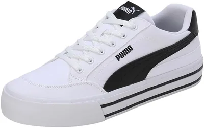 PUMA Tenis Court Classic Vulcanizado Unisex Blanco con Negro Talla 25.5 Best Deal