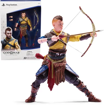 God of War Ragnarok: Figura de Ação de 6" de Atreus com 4 Acessórios - Coleções The Shapes, para Fãs e Colecionadores de PS5